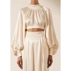 NEW Shona Joy La Lune High Neck Tie Up Crop US 6